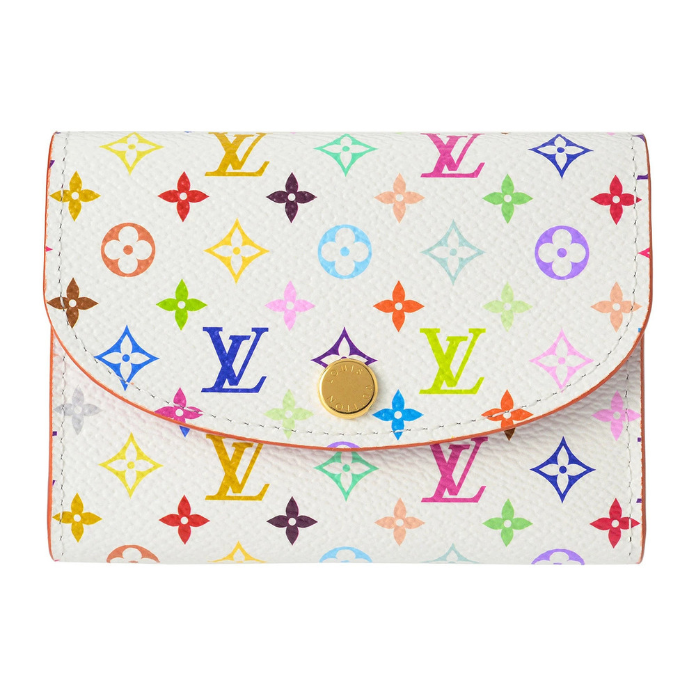 Louis Vuitton Coin Wallet Takashi Murakami Coin Purse Rosalie Leather White